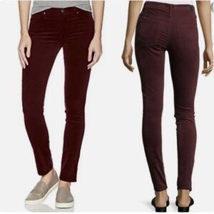 Adriano Goldschmied velvet wine maroon burgundy